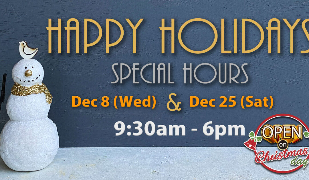 Holiday season biz hours