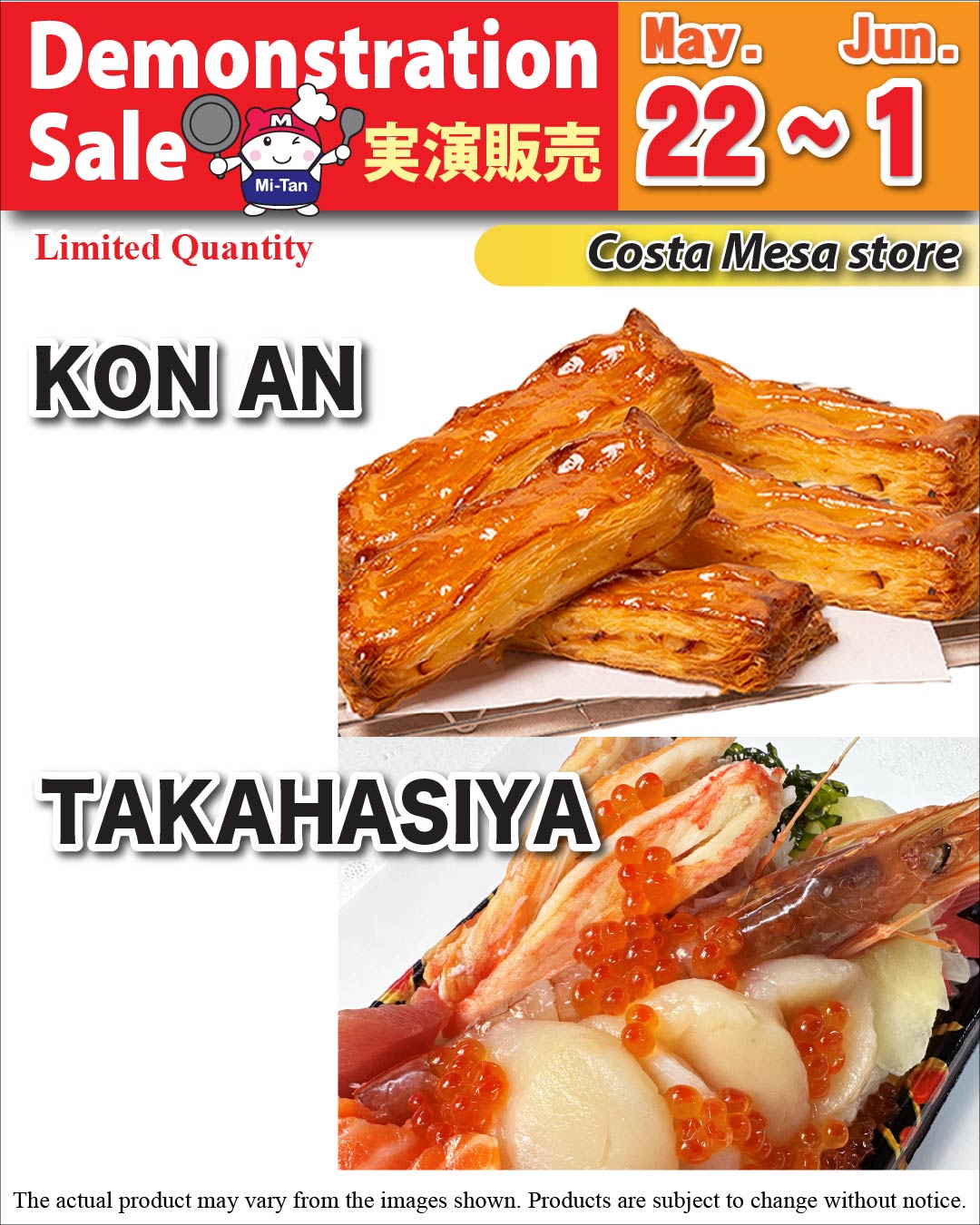 KON AN and Takahasiya Demonstration Sale – Costa Mesa store
