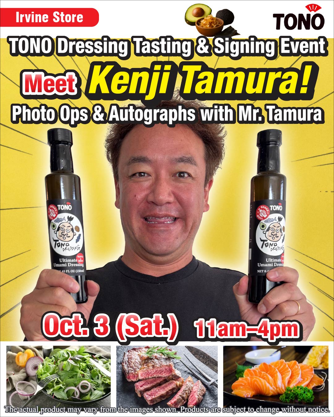 Meet Kenji Tamura & TONO Dressing Tasting Event at Irvine store